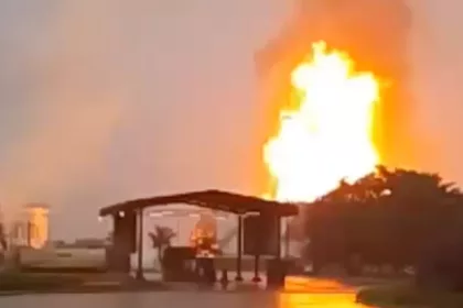 Tanque pega fogo na Usina Cururipe em Campo florido