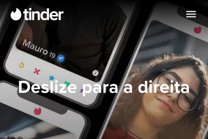 Tela inicial do aplicativo Tinder