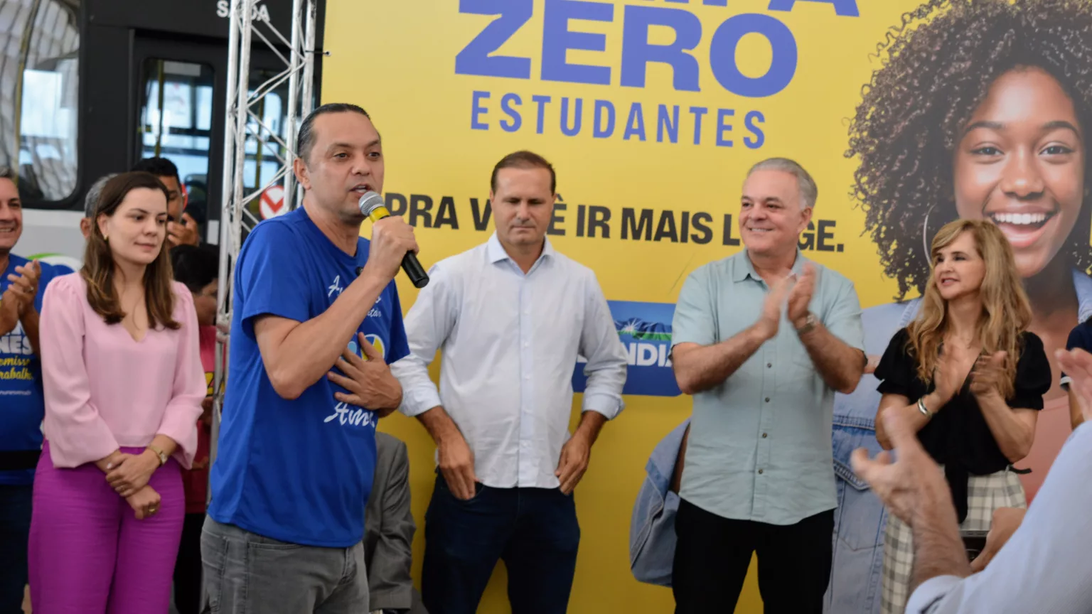 Deputado Weliton Prado no evento da tarifa zero em Uberlândia